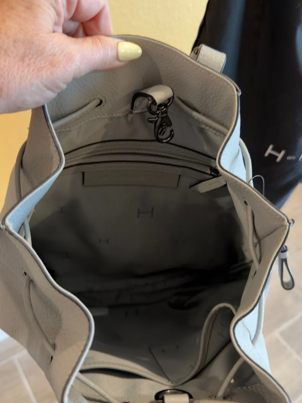 H by Halston NWOT leather backpack with dust bag